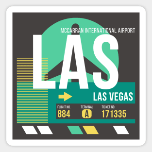 Las Vegas (LAS) Airport // Retro Sunset Baggage Tag Magnet